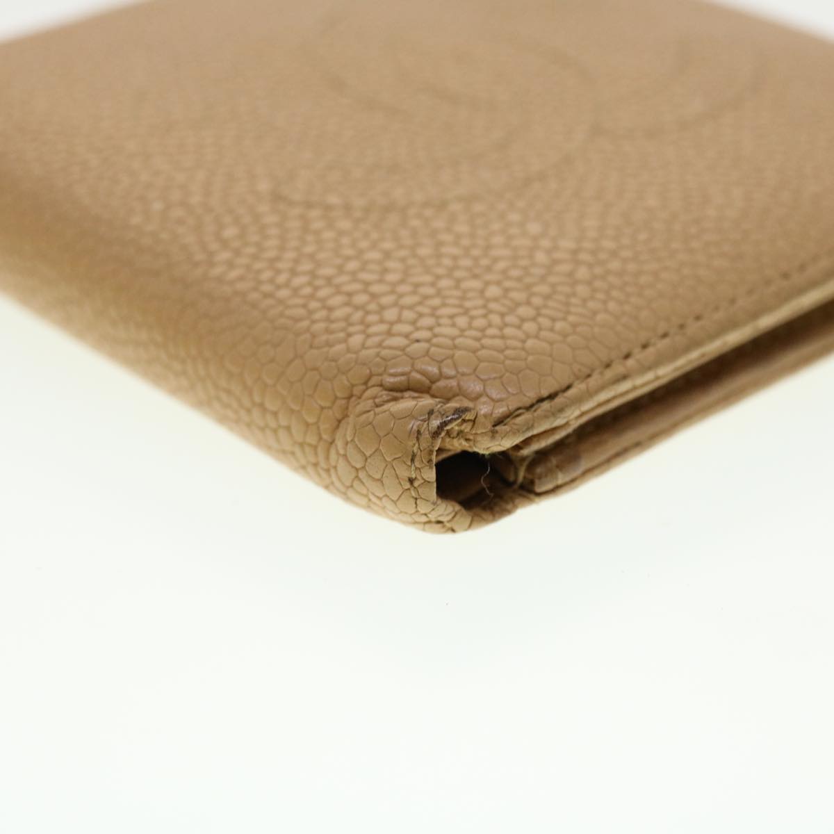 Chanel Wallet Caviar Skin Beige CC Auth ti1127