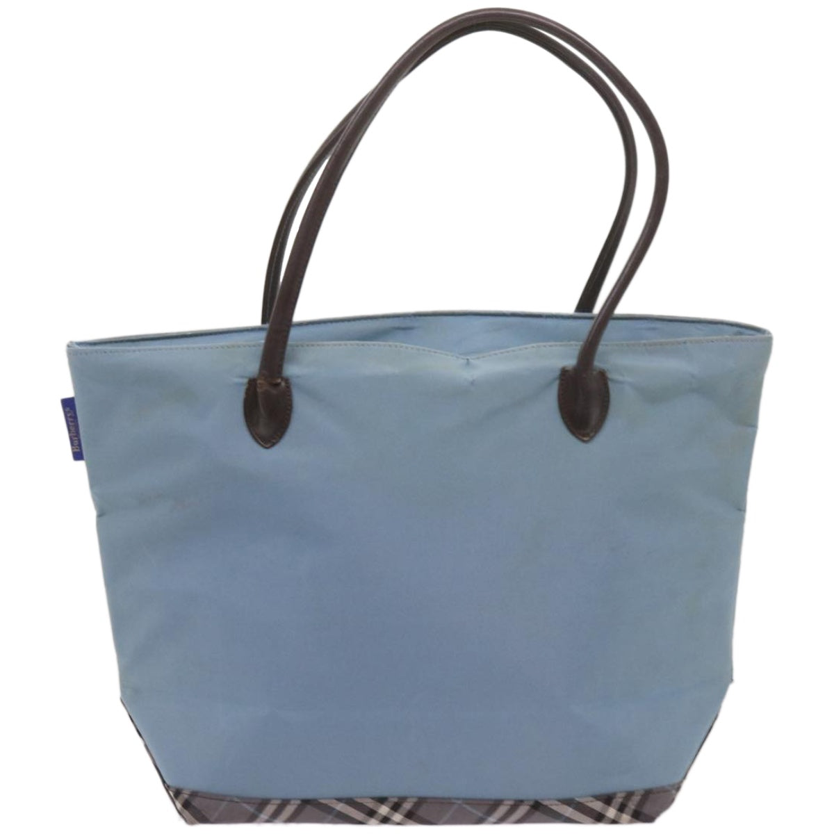 BURBERRYSs Blue Label Tote Bag Nylon Light Blue Auth ti1542