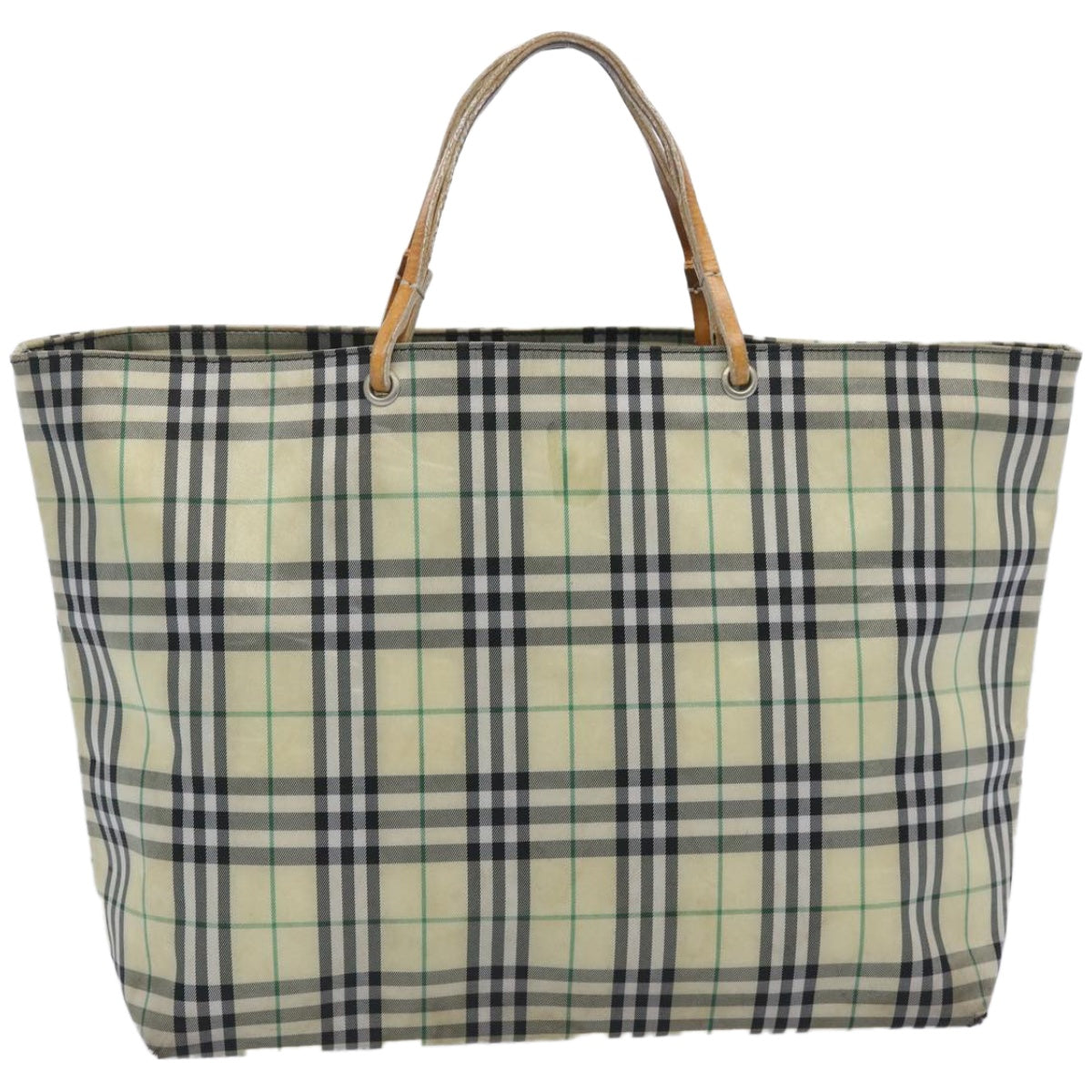 BURBERRY Nova Check Tote Bag Nylon Yellow Auth ti1543