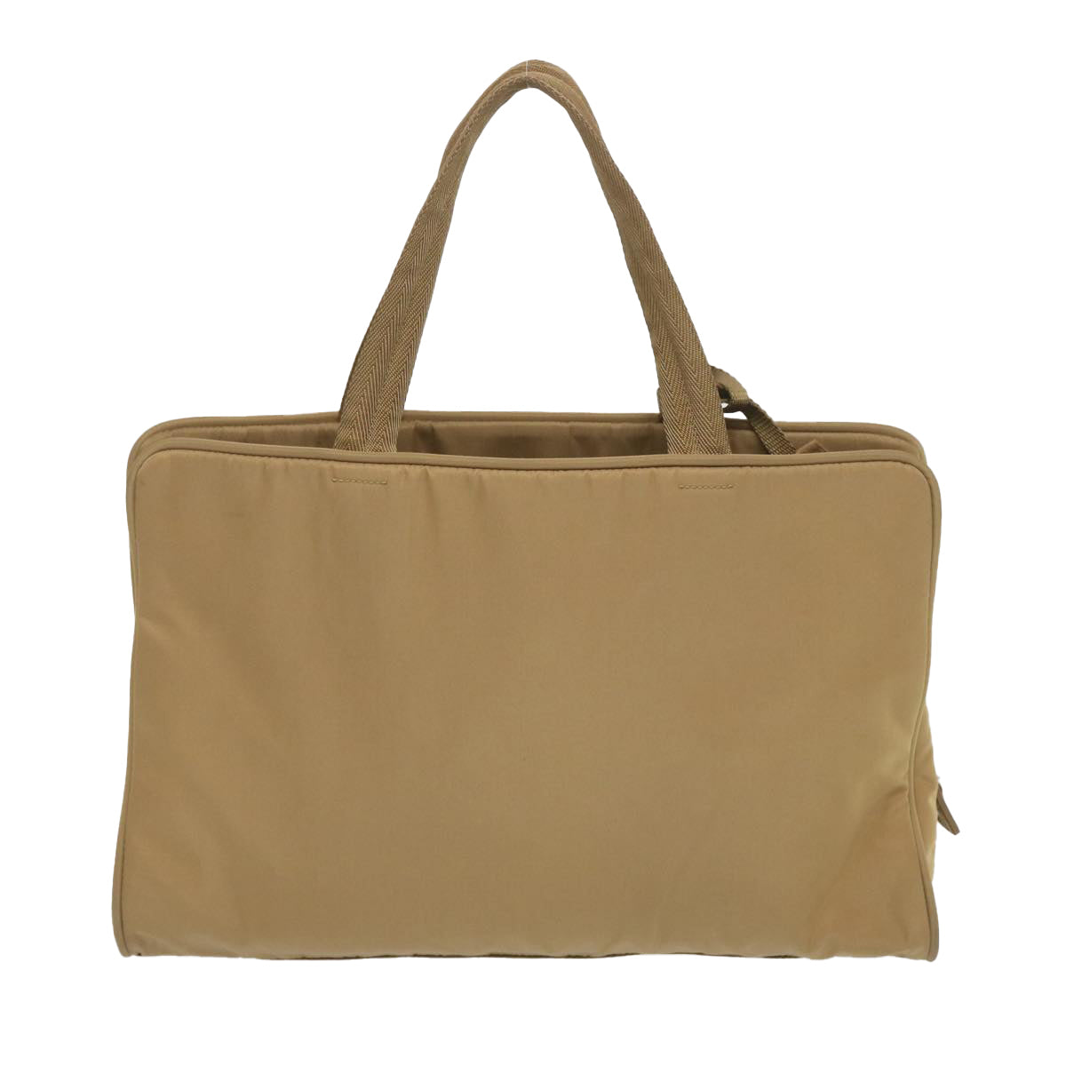 PRADA Hand Bag Nylon Beige Auth ti1597