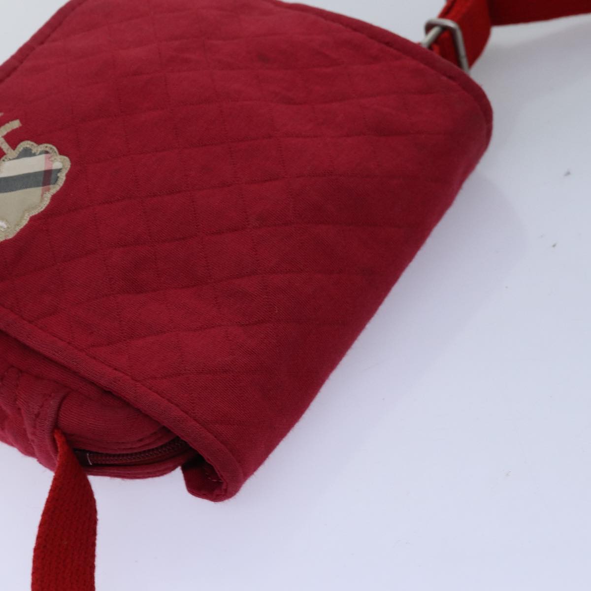 BURBERRY Shoulder Bag Canvas Red Auth ti1749