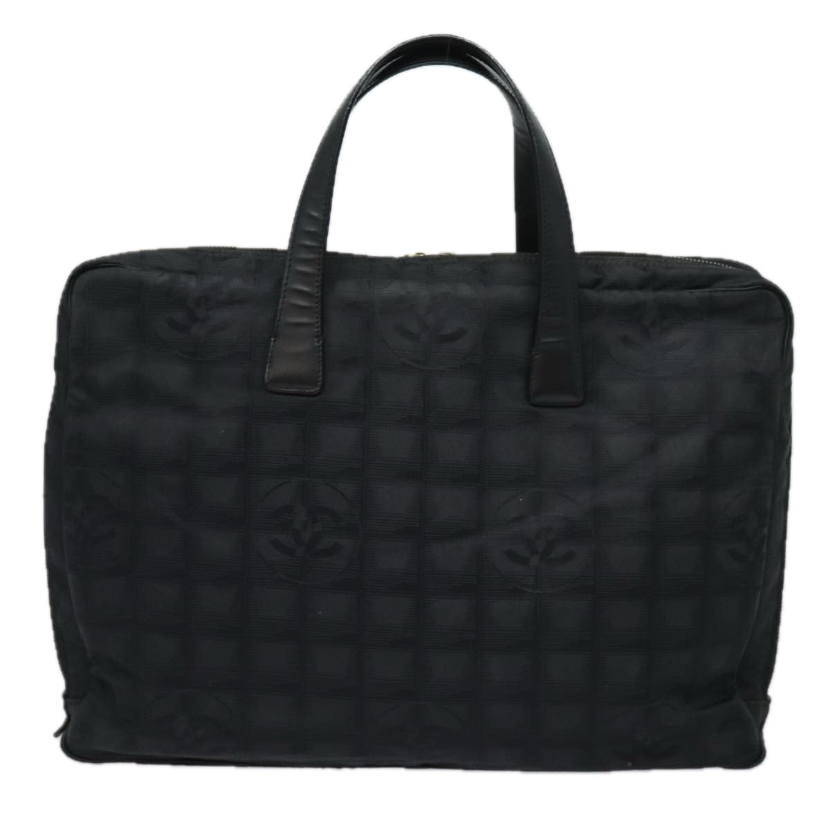 CHANEL New Travel Line Tote Bag Nylon Black CC Auth ti1847