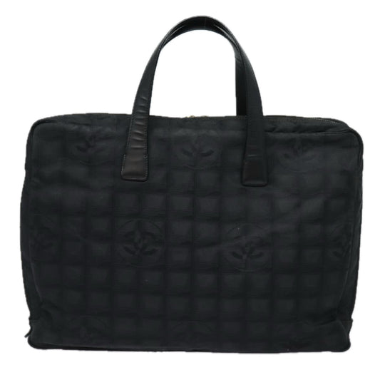 CHANEL New Travel Line Tote Bag Nylon Black CC Auth ti1847