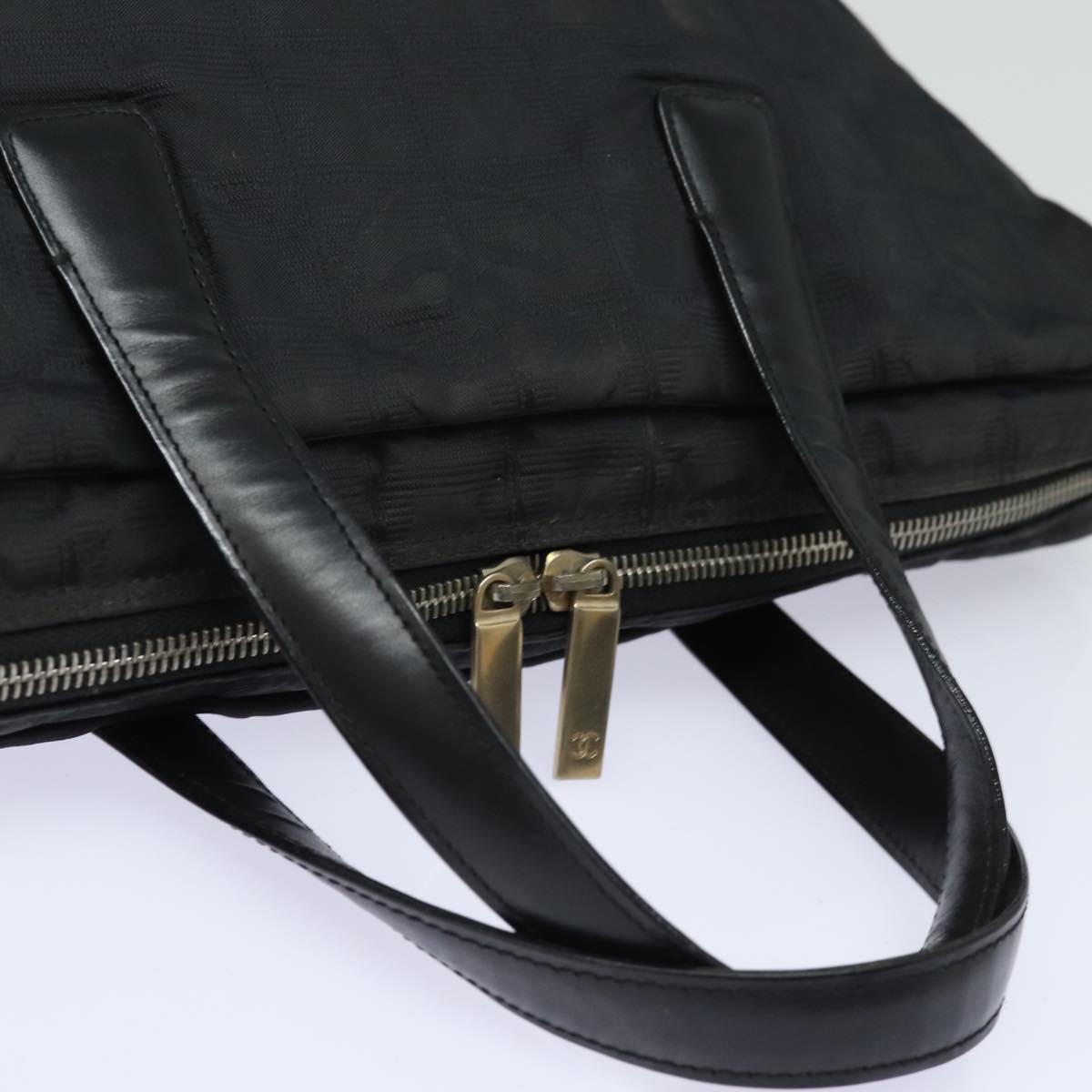 CHANEL New Travel Line Tote Bag Nylon Black CC Auth ti1847