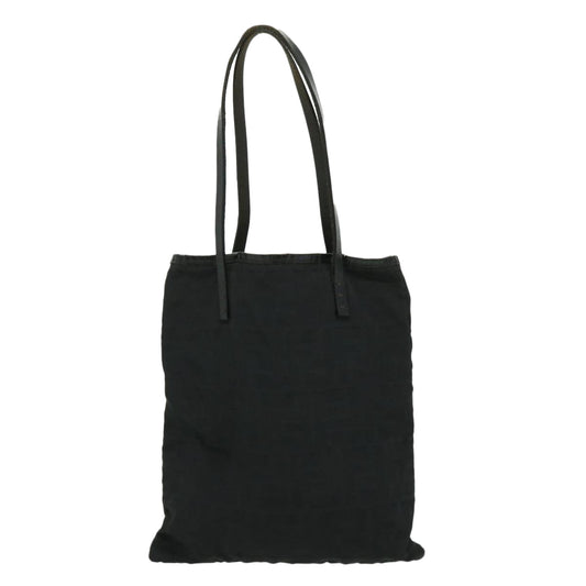 FENDI Zucca Canvas Tote Bag Nylon Black Auth ti664