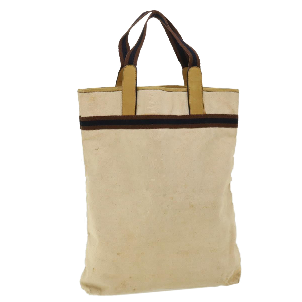 GUCCI Tote Bag Canvas Beige Brown Navy  ti772