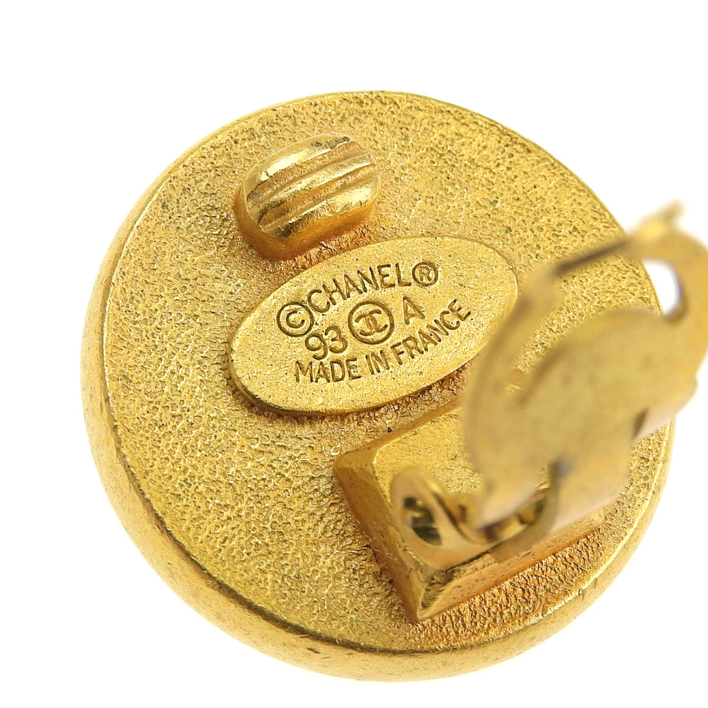 Chanel Vintage Coco Mark Earrings with Mabe Fake Pearl 93A