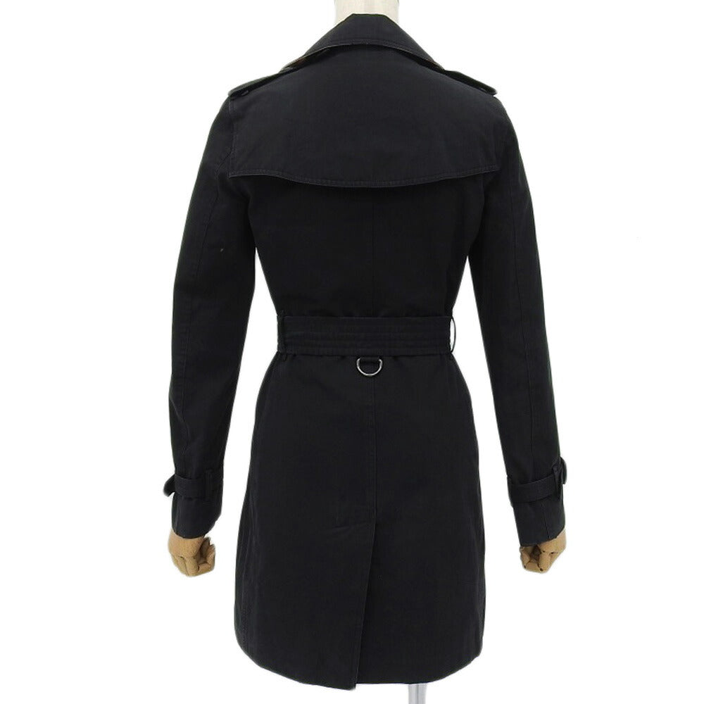 Burberry Kensington Trench Coat Black Cotton