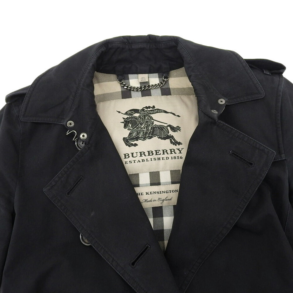 Burberry Kensington Trench Coat Black Cotton