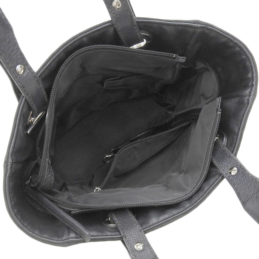 Chanel Paris Biarritz PM Leather Canvas Handbag A34208