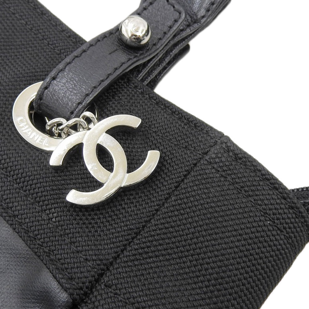 Chanel Paris Biarritz PM Leather Canvas Handbag A34208