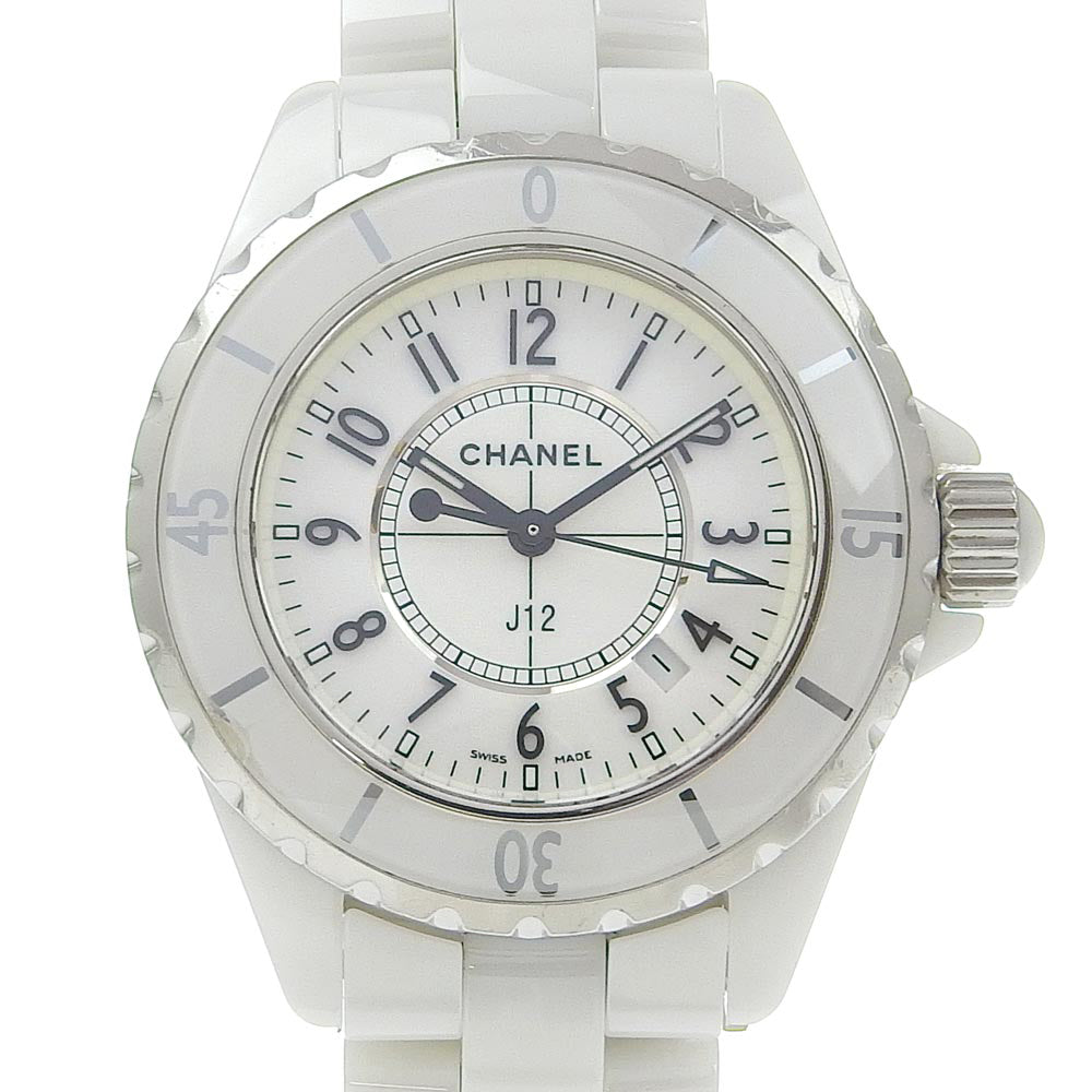 Chanel J12 Date White Ceramic Quartz Watch H0968