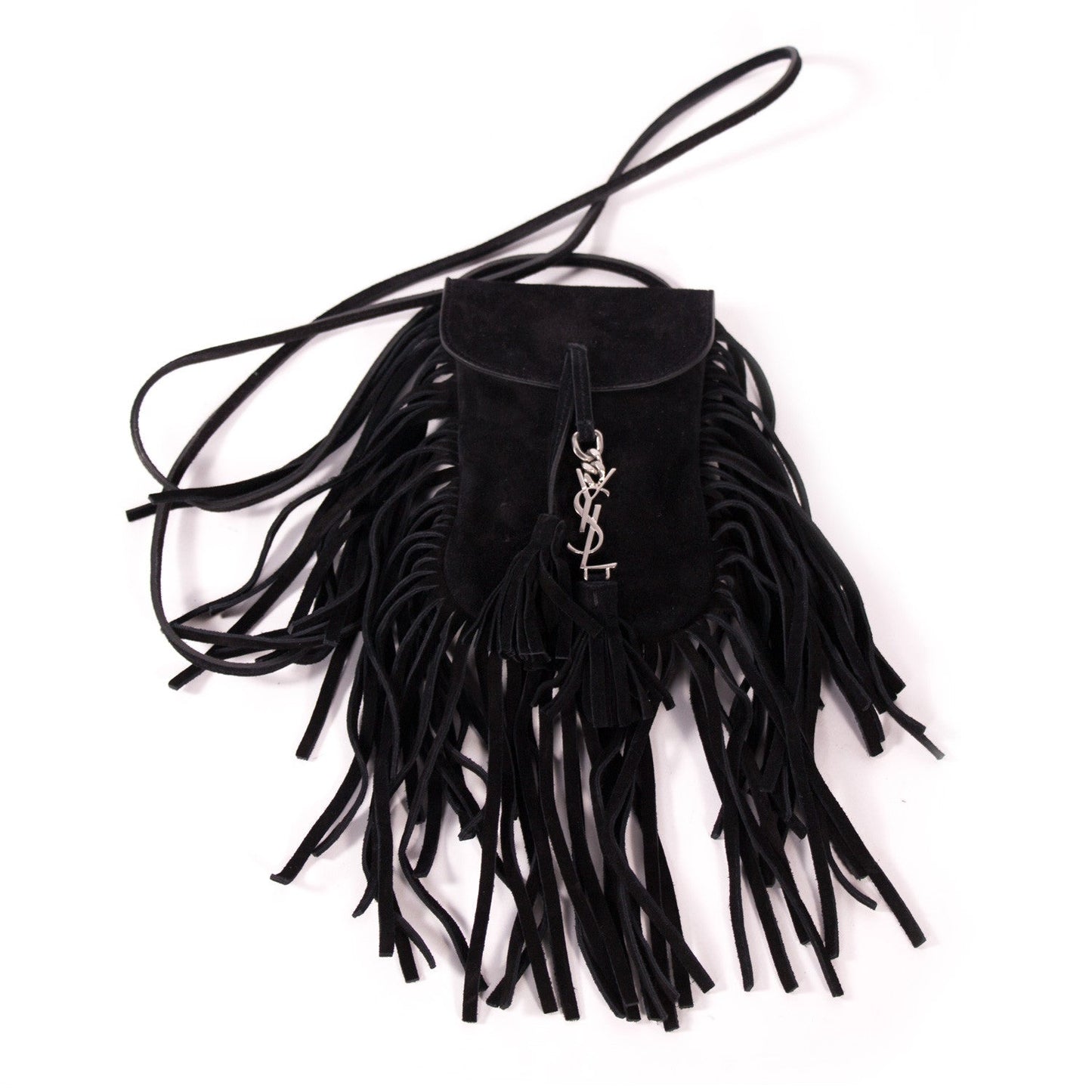 Saint Laurent Suede Fringe Pouch