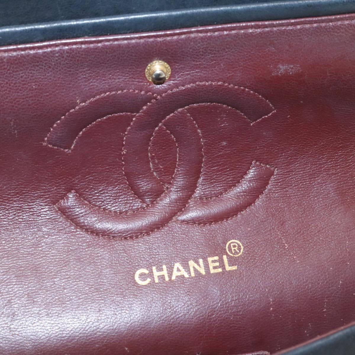 Top Quality Chanel Mademoiselle Turn Lock New Shoulder Bag Lamb Skin Black CC Auth ai677A