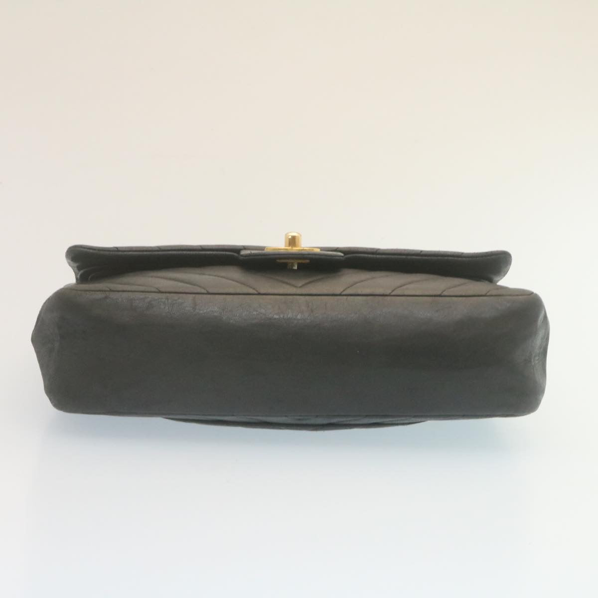 Top Quality Chanel Mademoiselle Turn Lock New Shoulder Bag Lamb Skin Black CC Auth ai677A