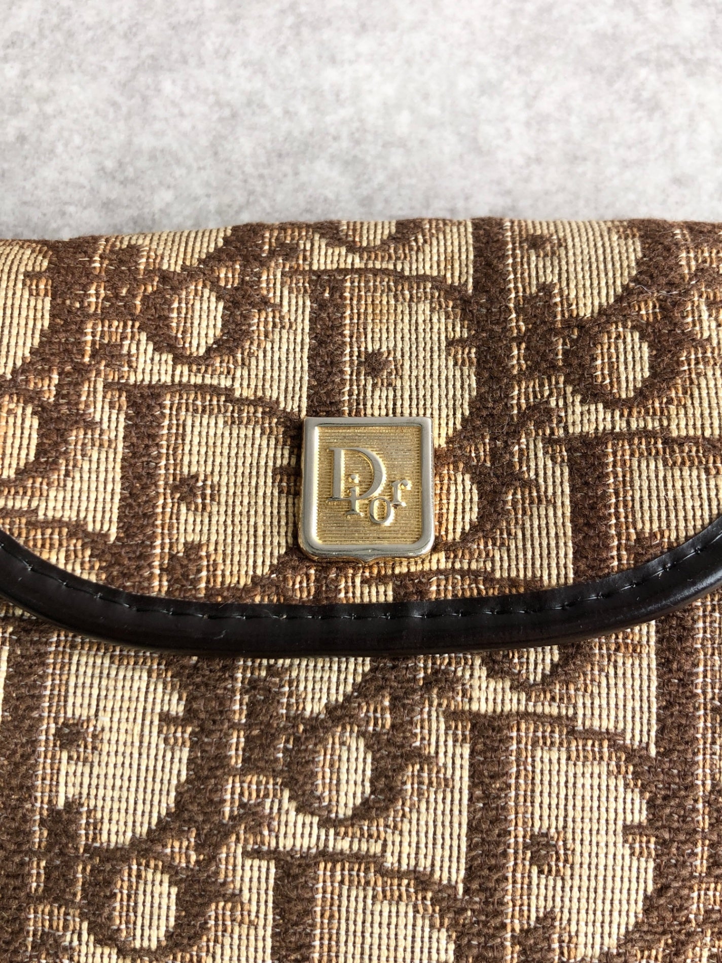 Christian Dior Trotter Coin Purse Brown Vintage 7yu3h7
