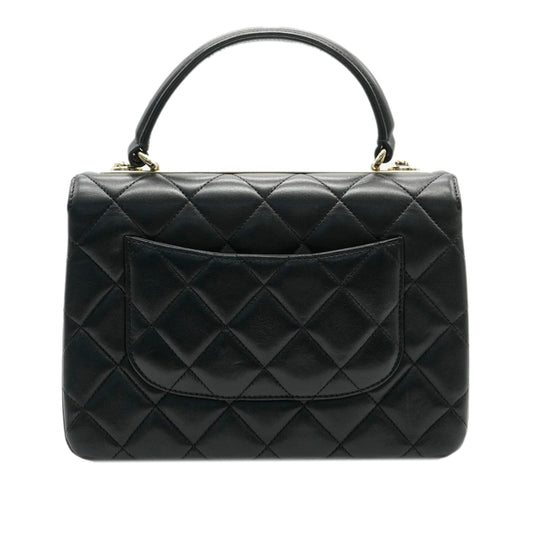 CHANEL Black Quilted Lambskin Small Trendy CC Dual Handle Flap Bag