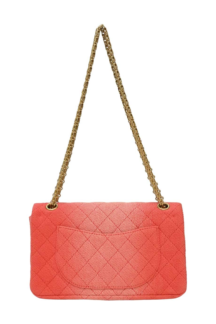 Top Quality Chanel Coral ombre cotton denim 2.55 reissue 225 double New bag with aged gold-tone hardware