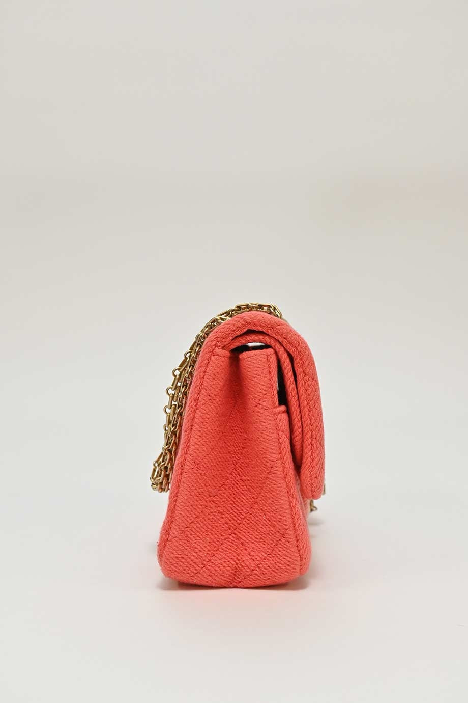 Top Quality Chanel Coral ombre cotton denim 2.55 reissue 225 double New bag with aged gold-tone hardware