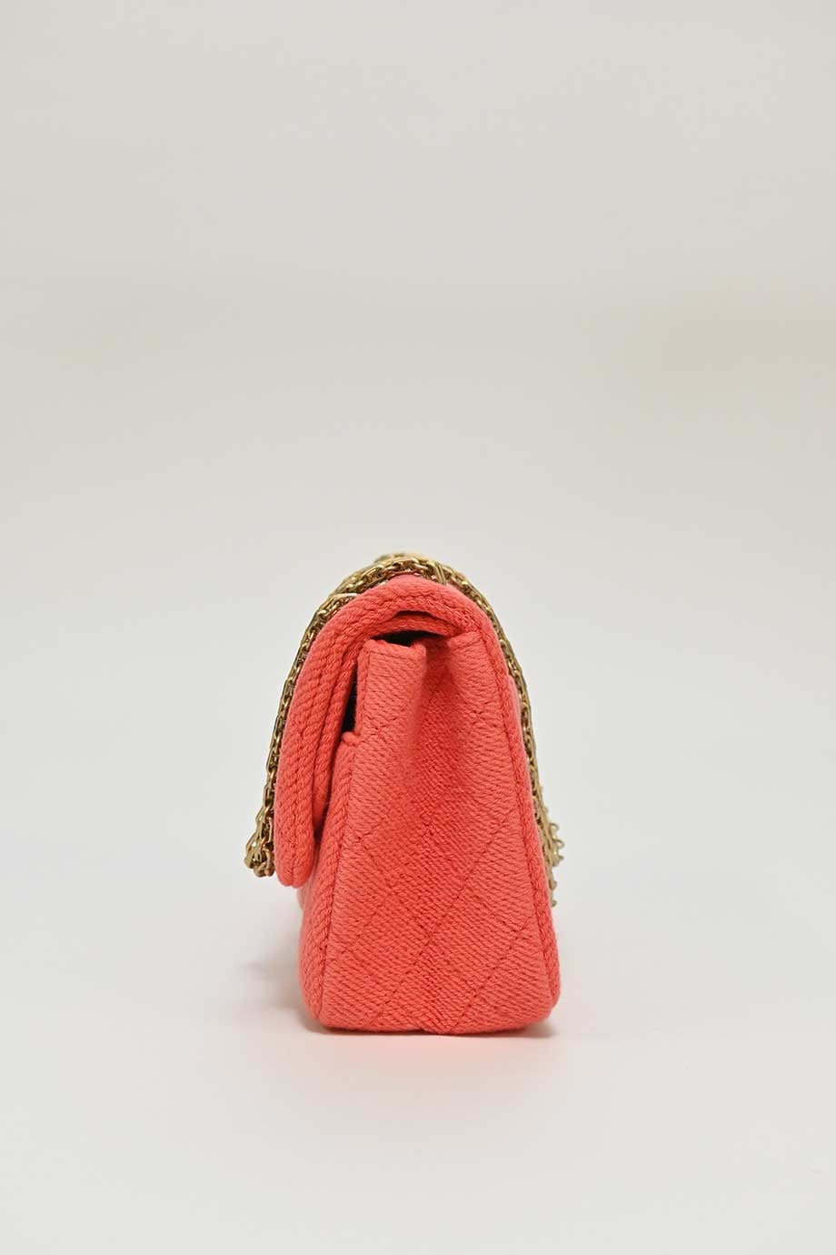 Top Quality Chanel Coral ombre cotton denim 2.55 reissue 225 double New bag with aged gold-tone hardware