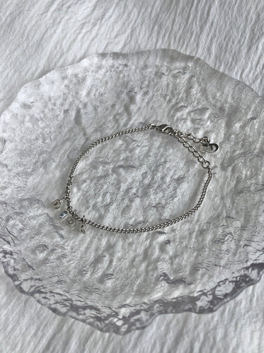Christian Dior Logo Motif Bracelet Silver Vintage iwy7ym