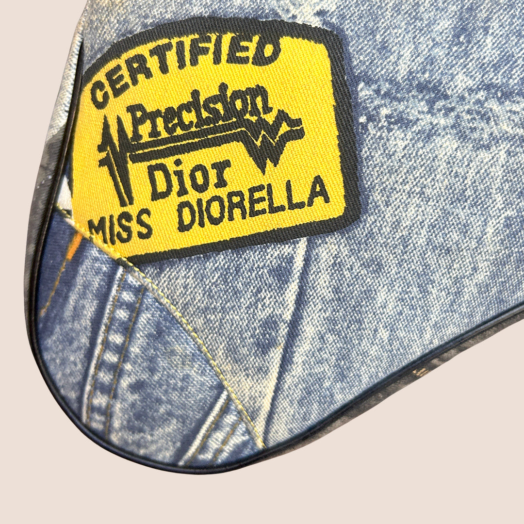 CHRISTIAN DIOR 2001 "MISS DIORELLA" DENIM CANVAS MINI SADDLE BAG