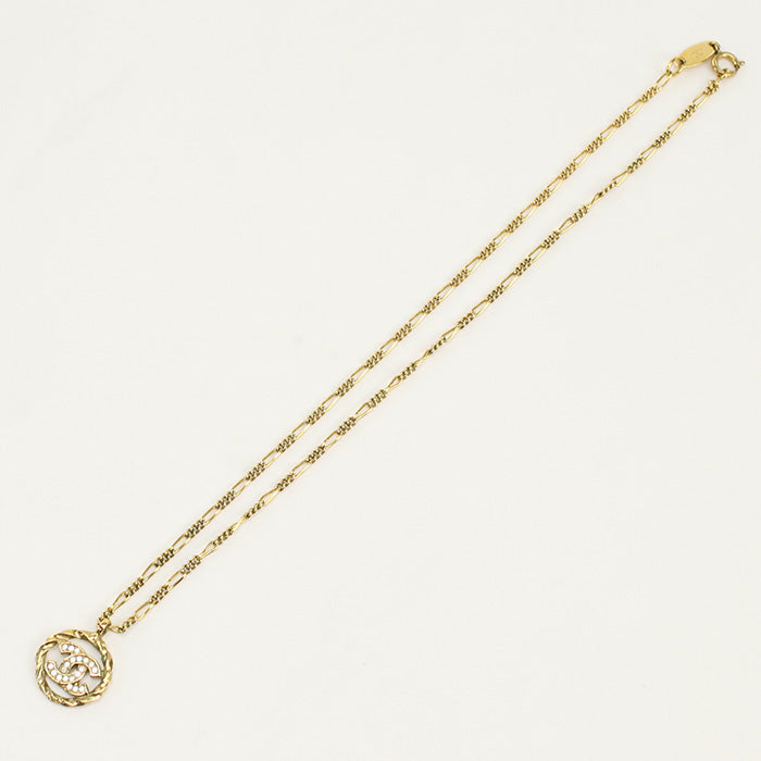 CHANEL CH74386 Necklace COCO Mark Circle Logo Necklace metal,Rhinestone gold Women