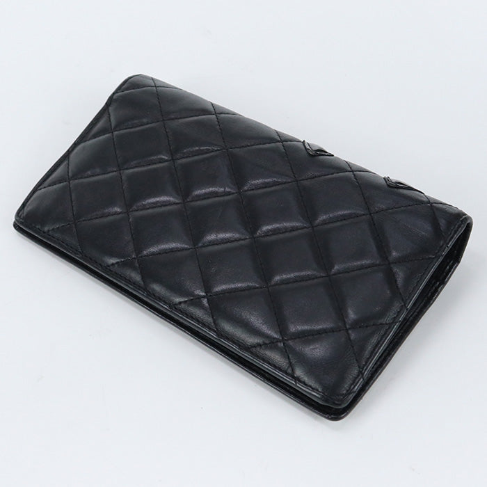 CHANEL Long wallet Cambon Long wallet with double fold coin purse Calfskin Black Women