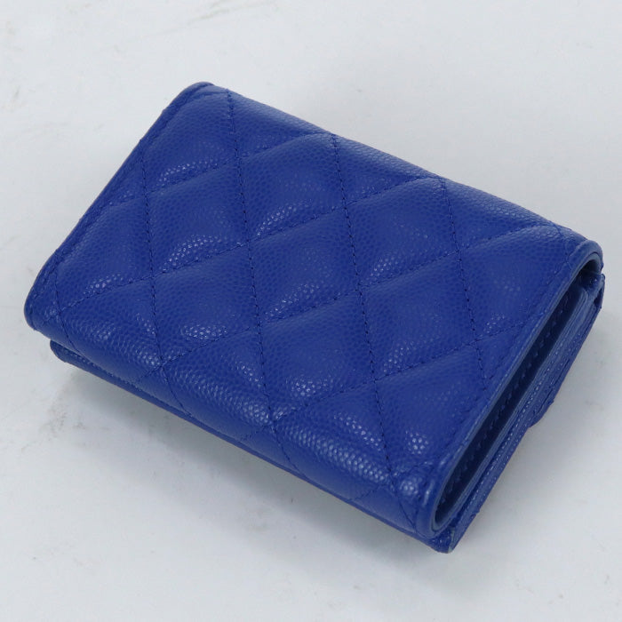 CHANEL AP0230 Tri-fold wallet Matrasse Small flap wallet lambskin,leather blue Women