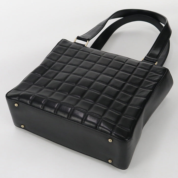 CHANEL 7301529 Tote Bag Chocolate bar COCO Mark Shoulder Bag lambskin black Women