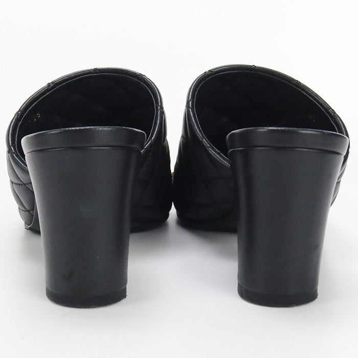 CHANEL G32682 Sandals Matrasse Chain Mule leather black Women