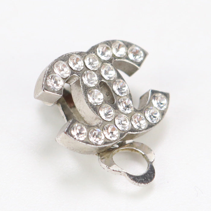 CHANEL Earring COCO Mark rhinestone jewelry metal,Rhinestone Silver Women