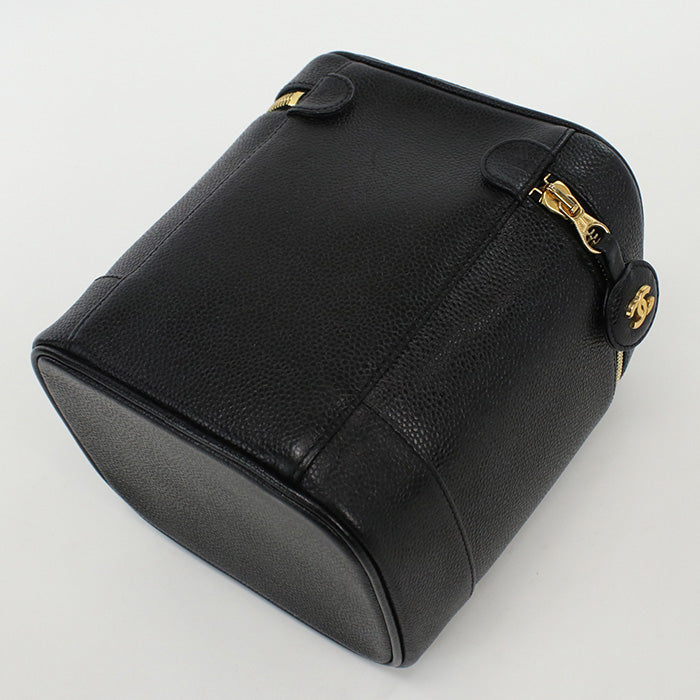 CHANEL A01998 Handbag Vintage COCO Mark cosmetic pouch Mini Bag Vanity Bag Caviar skin black Women