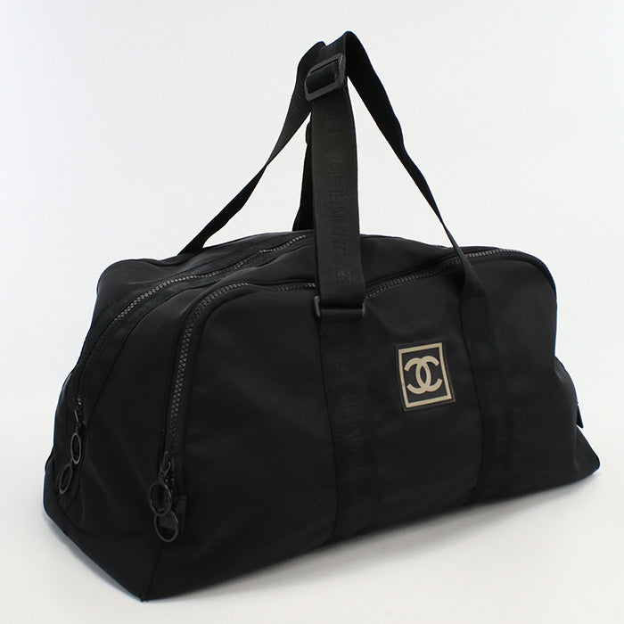 CHANEL A19976 Boston bag Sports line Travel bag Nylon black unisex