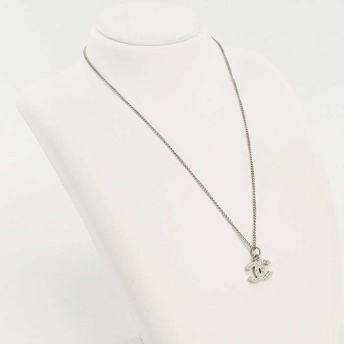 CHANEL CH81821 Necklace COCO Mark rhinestone Pendant metal,Rhinestone Silver Women
