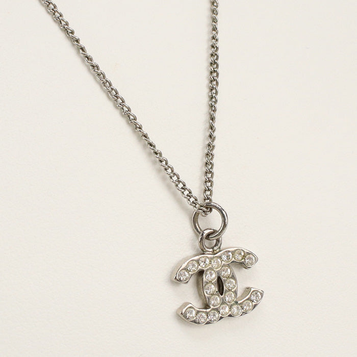 CHANEL CH81821 Necklace COCO Mark rhinestone Pendant metal,Rhinestone Silver Women