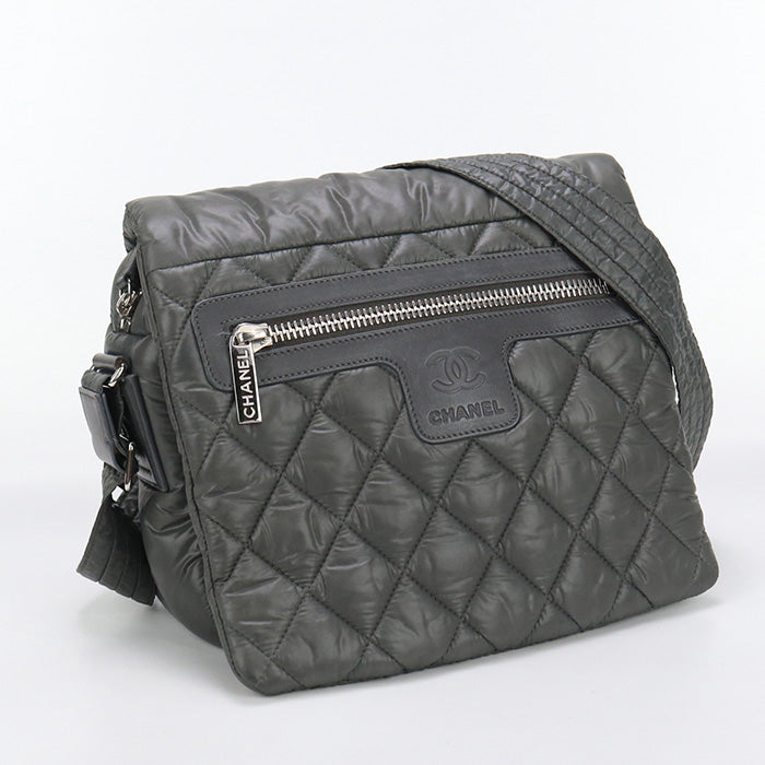 CHANEL A48617 Shoulder Bag Coco Cocoon COCO Mark quilted messenger bag Nylon Khaki mens (unisex)