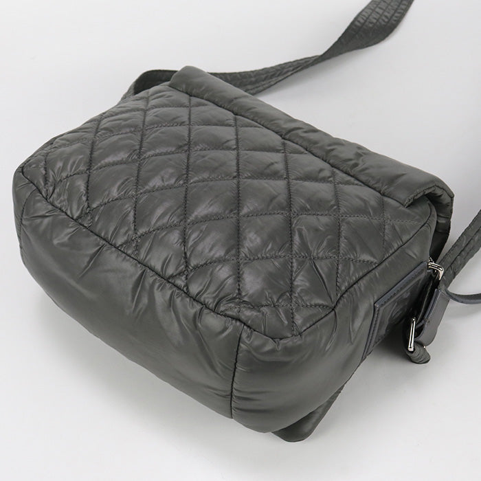 CHANEL A48617 Shoulder Bag Coco Cocoon COCO Mark quilted messenger bag Nylon Khaki mens (unisex)