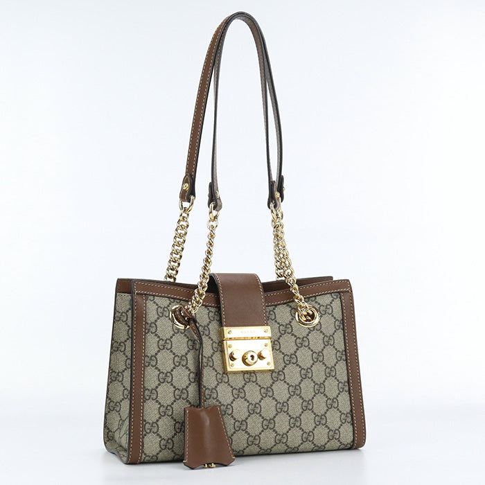 GUCCI 498156 KHNKG 8534 GG Small tote Bag Padlock Shoulder PVC Women