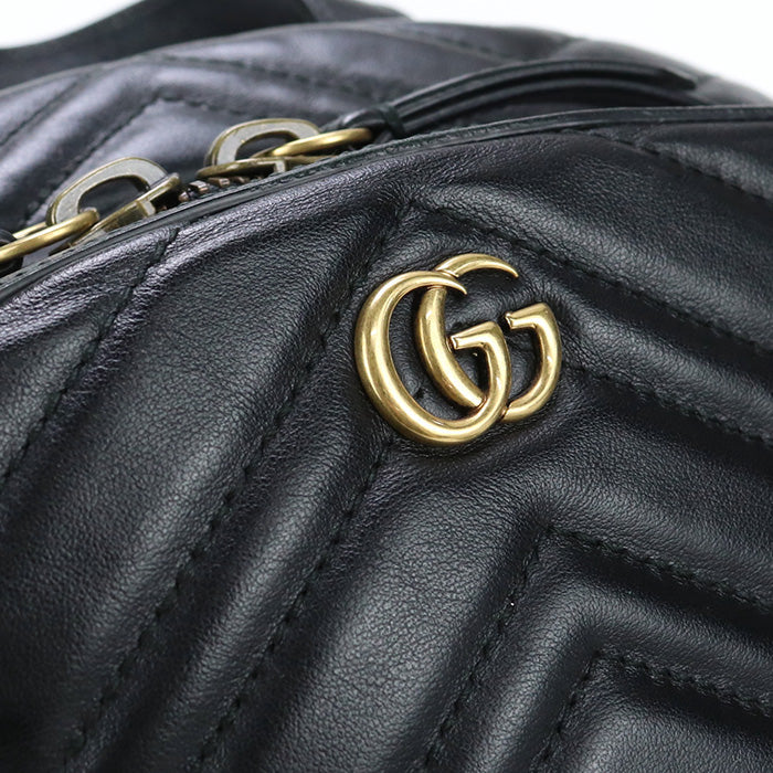 GUCCI 523405 1000 Backpack GG Marmont leather Black unisex