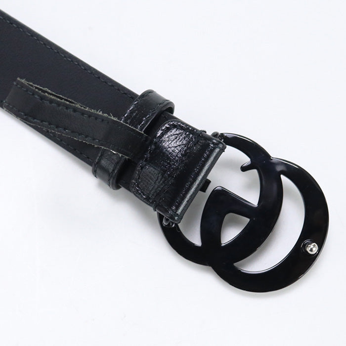 GUCCI 414516 18YXV 1000 Slim belt GG Marmont belt leather Black unisex