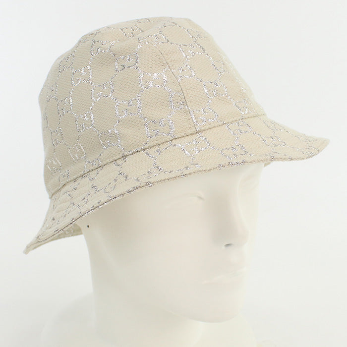 GUCCI 631951 3HK74 Bucket hat GG lame Other hats wool beige Women