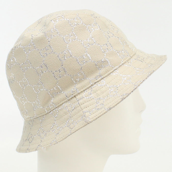 GUCCI 631951 3HK74 Bucket hat GG lame Other hats wool beige Women