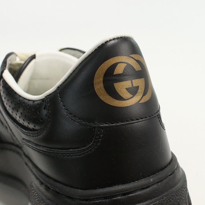 GUCCI 669582 Men's sneakers GG emboss Shose leather black mens