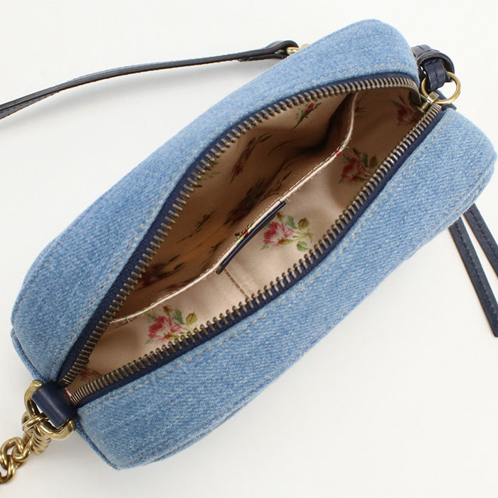 GUCCI 477895 Shoulder Bag GG Marmont Diagonal denim blue Women