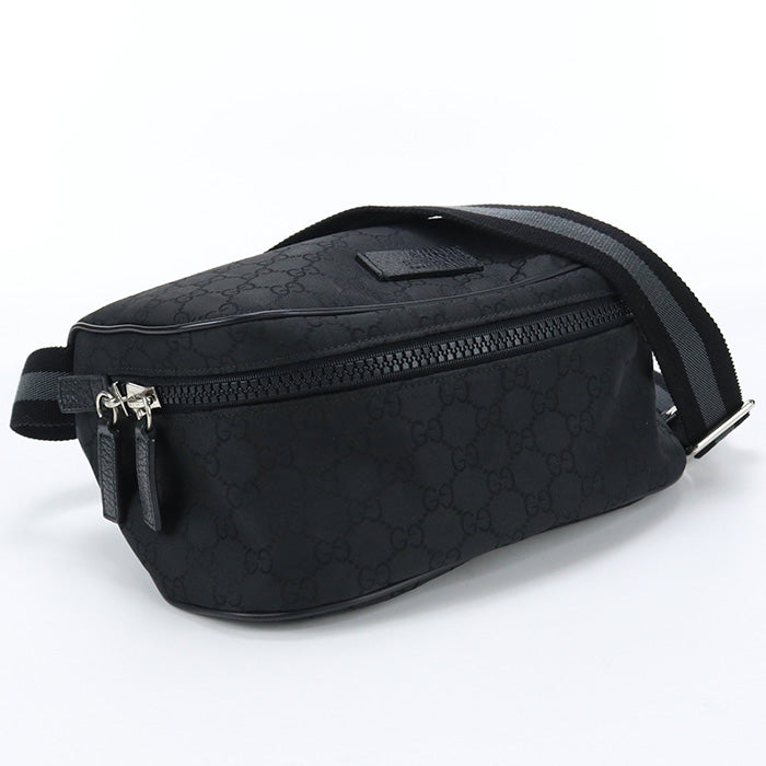 GUCCI 449182 Belt bag GG nylon Waist bag Nylon black mens