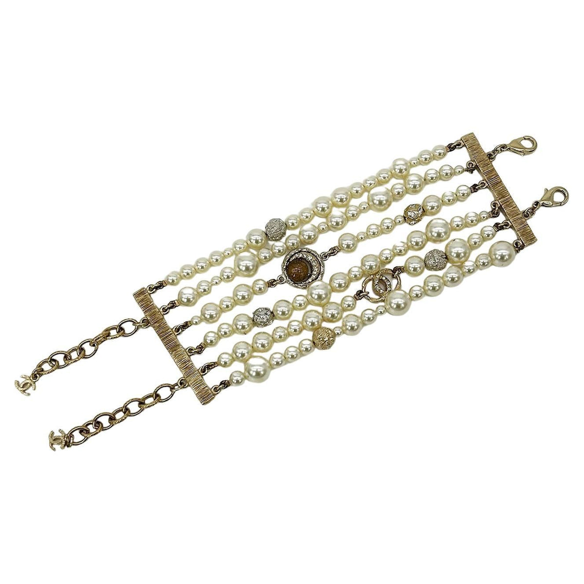 CHANEL Pearl Strand Charm Bracelet