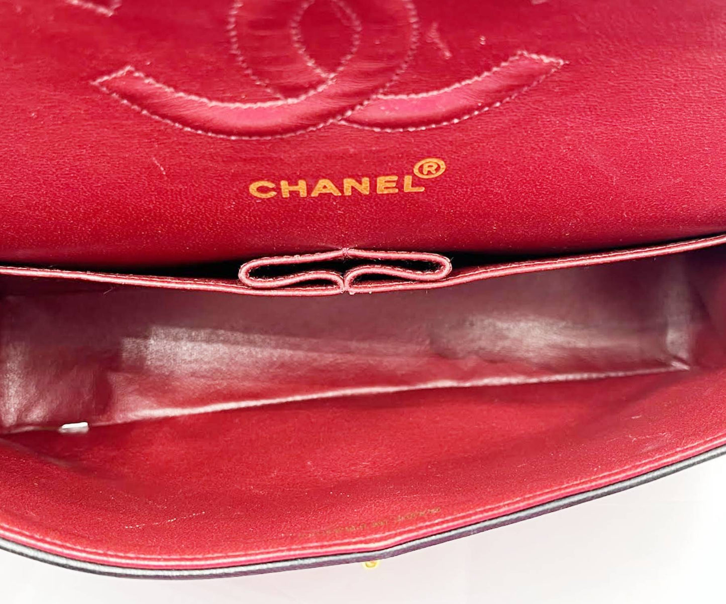 CHANEL Vintage Classic Timeless Double Flap Lambskin 10" Shoulder Bag