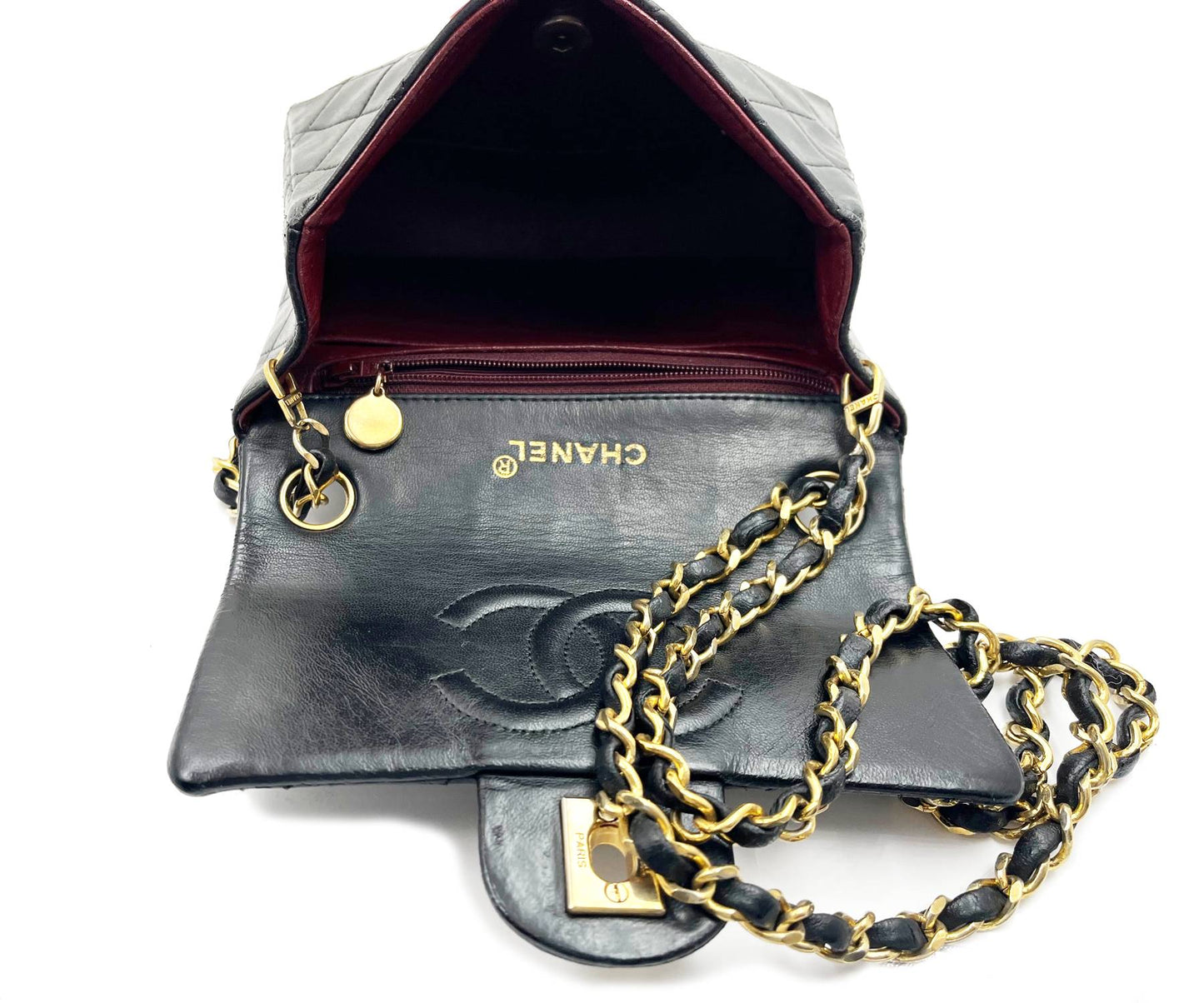 CHANEL Vintage Classic Black Mini Timeless Crossbody Bag