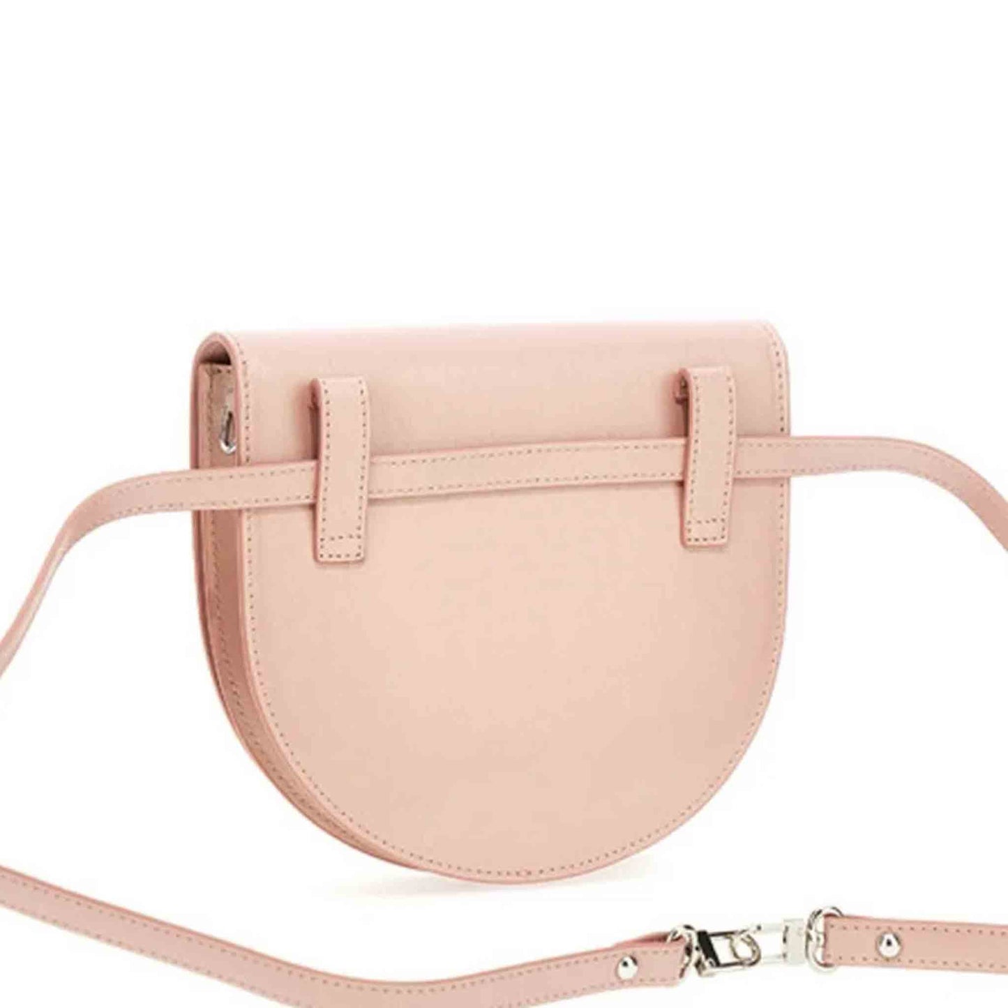 Vivienne Westwood Pearlised Leather Saddle Crossbody in Pink